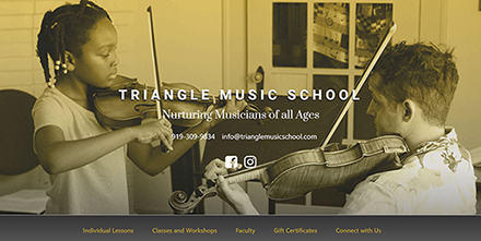 Triangle Music School website image